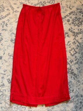 Free People Red Drawstring Maxi Skirt